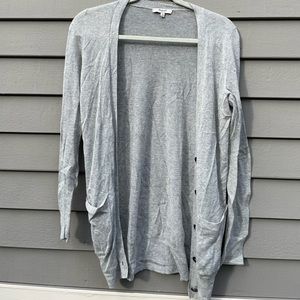 Madewell Grey Long Cardigan with Pockets